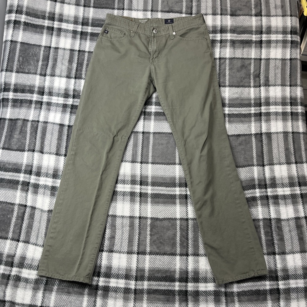 AG Adriano Goldschmied Jeans Mens 32x34 Green Graduate Tailored Stretch Denim